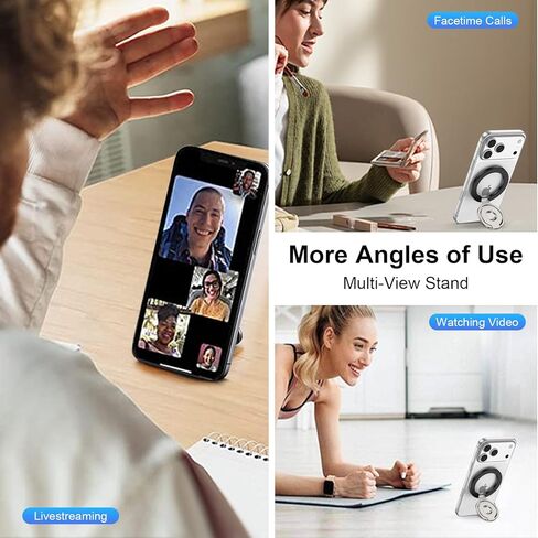 Magnetic Phone Ring for Magsafe Grip Cell Phone Grip Holder Stand Two-Sided Magnet Finger Ring Kickstand for Samsung Galaxy S25 Ultra S24 FE Z Flip7,iPhone 17 Pro Max 16e 16 Plus 15,Magnetic Car Mount in Saudi Arabia