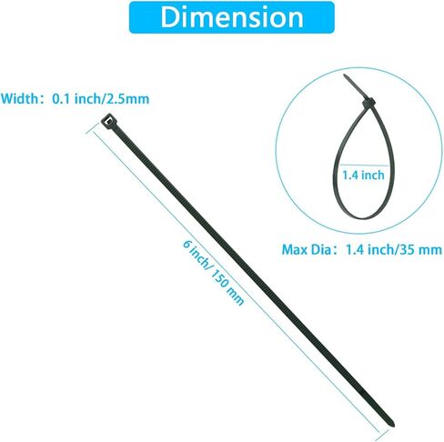 100Pcs Small to Medium Zip Tie, Nylon PA66 UV Resistant Cable Tie for Indoor and Outdoor Use - Ideal for Bundling and Securing Objects（Green，6 inch） in Saudi Arabia