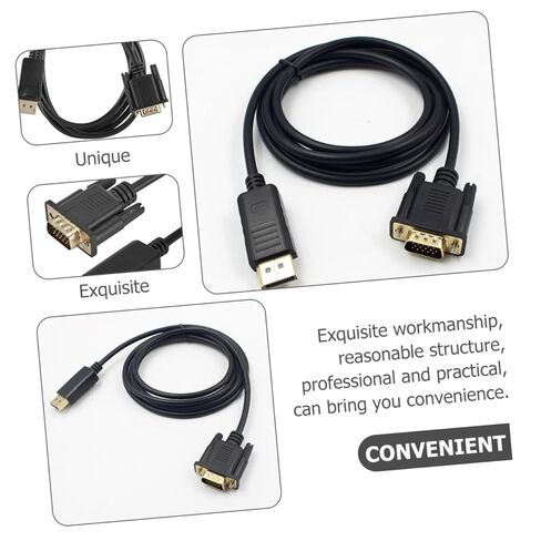 Displayport to Vga Male to Male Cable Gold Plated Connector High Definition Video Cord for Monitor Projector Reliable Shielded Conversion in Saudi Arabia