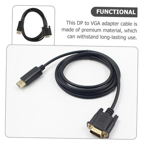 Displayport to Vga Male to Male Cable Gold Plated Connector High Definition Video Cord for Monitor Projector Reliable Shielded Conversion in Saudi Arabia