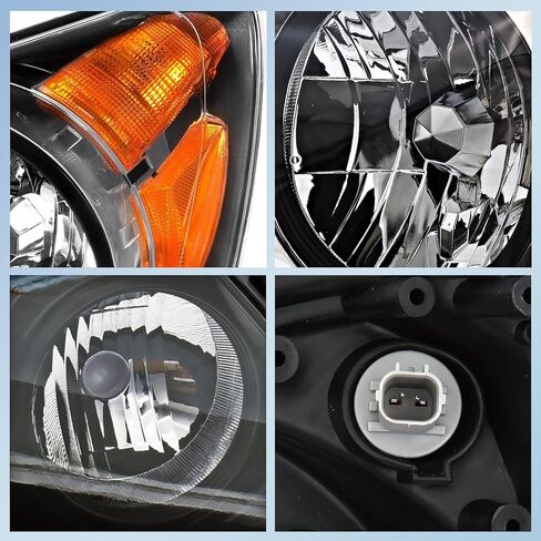 Headlight Assembly Fit for 2005-2010 Honda Odyssey,Factory Halogen Headlamp Replacement Driver Passenger Side Chrome Housing HO2502136 HO2503136 in Kuwait
