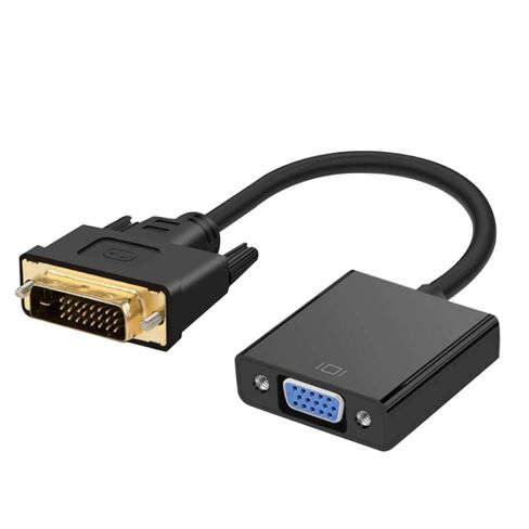 محول فيديو Housoutil Dvi ذكر إلى Vga أنثى عالي الوضوح من Dvi-d إلى كابل Vga لأجهزة الكمبيوتر المحمولة وأجهزة التلفزيون ونقل الإشارة الثابتة باللون الأسود in Kuwait