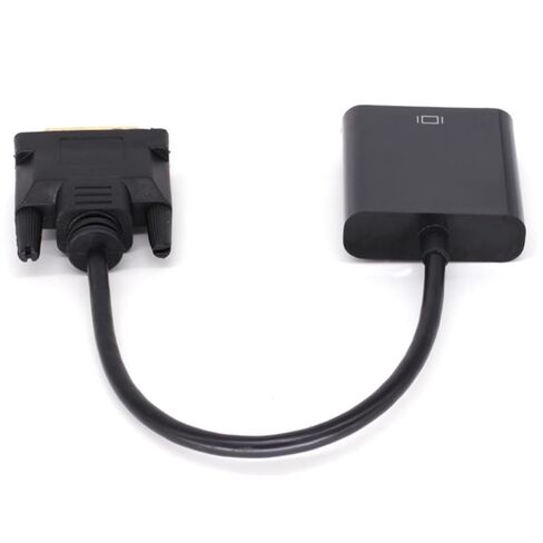 محول فيديو Housoutil Dvi ذكر إلى Vga أنثى عالي الوضوح من Dvi-d إلى كابل Vga لأجهزة الكمبيوتر المحمولة وأجهزة التلفزيون ونقل الإشارة الثابتة باللون الأسود in Kuwait
