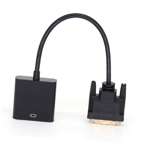 محول فيديو Housoutil Dvi ذكر إلى Vga أنثى عالي الوضوح من Dvi-d إلى كابل Vga لأجهزة الكمبيوتر المحمولة وأجهزة التلفزيون ونقل الإشارة الثابتة باللون الأسود in Kuwait