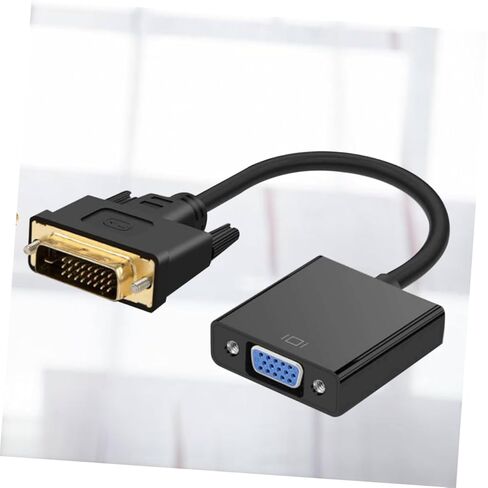 محول فيديو Housoutil Dvi ذكر إلى Vga أنثى عالي الوضوح من Dvi-d إلى كابل Vga لأجهزة الكمبيوتر المحمولة وأجهزة التلفزيون ونقل الإشارة الثابتة باللون الأسود in Kuwait