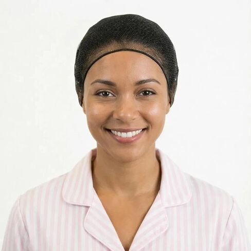 Nylon Hair Net Black 24inch, Durable Hair Nets Food Service. 100Pcs Disposable Hairnets for Sleeping/Equestrian/Commercial/for Women & Men. in Kuwait