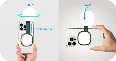 ضوء سيلفي مغناطيسي، ضوء هاتف متوافق مع iPhone Magsafe، CRI97 360 درجة LED حلقة سيلفي تملأ الضوء مع مرآة لصور السيلفي/التصوير الفوتوغرافي/TikTok/مكالمات التكبير/مؤتمر الفيديو (أسود) in Kuwait