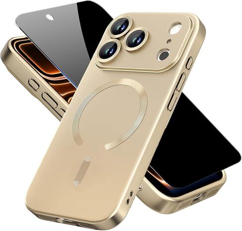 حافظة مغناطيسية لهاتف iPhone 17 Pro Max مع واقيات شاشة الخصوصية وواقي عدسة الكاميرا [لا تصفر أبدًا] غطاء هاتف نحيف مقاوم للصدمات للنساء/الفتيات iPhone 17 ProMax-Wine Red in Kuwait