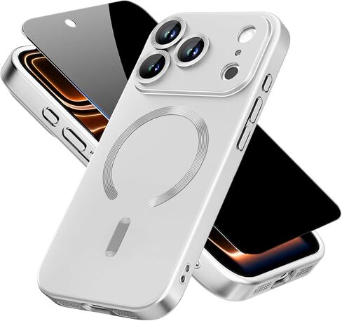 حافظة مغناطيسية لهاتف iPhone 17 Pro Max مع واقيات شاشة الخصوصية وواقي عدسة الكاميرا [لا تصفر أبدًا] غطاء هاتف نحيف مقاوم للصدمات للنساء/الفتيات iPhone 17 ProMax-Wine Red in Kuwait
