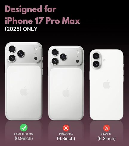 حافظة مغناطيسية لهاتف iPhone 17 Pro Max مع واقيات شاشة الخصوصية وواقي عدسة الكاميرا [لا تصفر أبدًا] غطاء هاتف نحيف مقاوم للصدمات للنساء/الفتيات iPhone 17 ProMax-Wine Red in Kuwait