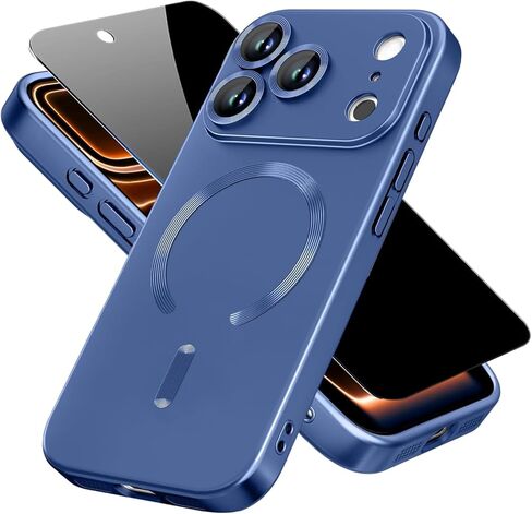 حافظة مغناطيسية لهاتف iPhone 17 Pro Max مع واقيات شاشة الخصوصية وواقي عدسة الكاميرا [لا تصفر أبدًا] غطاء هاتف نحيف مقاوم للصدمات للنساء/الفتيات iPhone 17 ProMax-Wine Red in Kuwait
