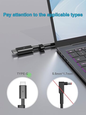شاحن تيار متردد USB-C بقوة 100 واط متوافق مع Dell Pro Max/Rugged/Plus 14 16 Inspiron 14 16 Plus 7420 7430 Precision 3540 3541 5680 5690 5770 XPS 14 13 9440 Latitude 5501 5411 5421 5511 كمبيوتر محمول in Kuwait