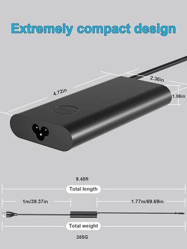 شاحن تيار متردد USB-C بقوة 100 واط متوافق مع Dell Pro Max/Rugged/Plus 14 16 Inspiron 14 16 Plus 7420 7430 Precision 3540 3541 5680 5690 5770 XPS 14 13 9440 Latitude 5501 5411 5421 5511 كمبيوتر محمول in Kuwait