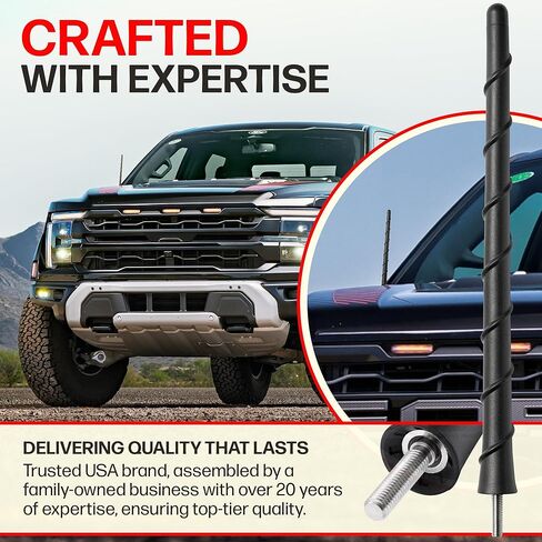Antenna fits Toyota Tacoma (1995-2015) 8 Inch Short Rubber Antenna - USA Threading - Carwash Safe - Internal Copper Coil in Kuwait