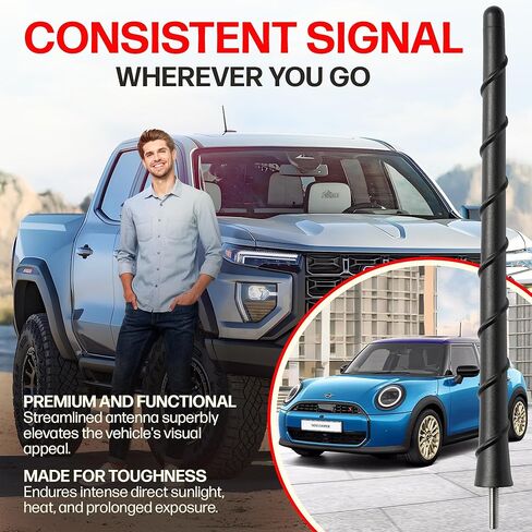 Antenna fits Toyota Tacoma (1995-2015) 8 Inch Short Rubber Antenna - USA Threading - Carwash Safe - Internal Copper Coil in Kuwait