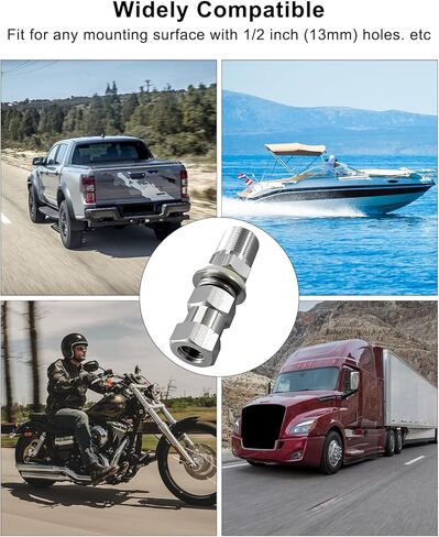 2 قطعة هوائي CB عالي التحمل SO-239 محول تركيب للتركيب 3/8 × 24 خيط هوائيات راديو CB لسطح التركيب مع فتحة 1/2 بوصة لمعظم المركبات in Saudi Arabia