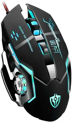 Guiheng Wired Gaming Mouse, Optical USB Mice for Laptop/Desktop, 1200 to 3600 and RGB Light, Ergonomic with 6 Programmable Buttons for Computer Windows 7/8/10/XP Vista Linux Chromebook PC (Black) in Saudi Arabia