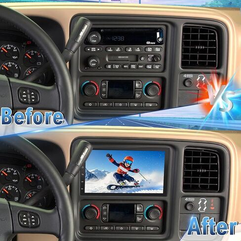 راديو ستيريو للسيارة Android 14 Double Din لسيارة Chevy Suburban 1500 2500 3500 2003-2006، 7 بوصات راديو سيارة مع تشغيل لاسلكي Android Auto GPS WiFi Bluetooth RDS DSP SWC Mic كاميرا احتياطية in Kuwait