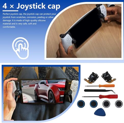 طقم استبدال عصا التحكم مكون من قطعتين لبوابة PlayStation/وحدة تحكم PS5 VR2، طقم إصلاح عصا التحكم التناظرية لتأثير القاعة مع أداة فتح لبوابة PS5 ووحدات تحكم PSVR 2 (يسار ويمين) in Kuwait