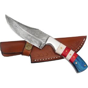 Fixed Blade Knife – Handmade 9" Skinner Hunting Knife For Men With Olive Wood Handle, 1095c Steel Full Tang Bushcraft Knife With Sheath, For Camping, Survival and Outdoor Use in Saudi Arabia