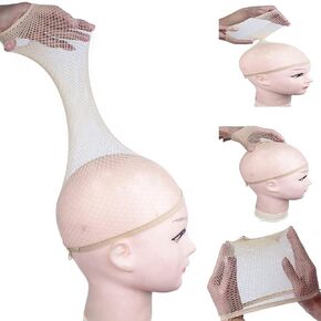 3 Packs Elastic Mesh Net Wig Caps for Women Open End Wig Cap for Long and Short Hair (3 Packs, Black) in Kuwait