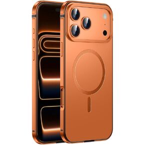 IMCHEN Metal Case for iPhone 17 Pro Max, Aluminum Alloy Frame Heavy-Duty Protection, Slim and Durable Orange in Saudi Arabia