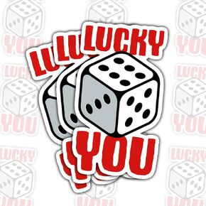 3 Pcs Lucky Dice Board Game Stickers, Funny Gamer Quote Vinyl Decals for Laptop, Notebook, Journal, Hydro Flask, Water Bottle, Car Bumper, Gift for Teens, Students, Family, Friends, Game 3 Inches in Kuwait