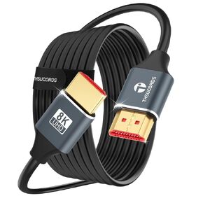 كابل HDMI سيليكون 8K بطول 6.6 قدم، سلك HDMI 2.1 مرن رفيع عالي السرعة يدعم 8K@60 هرتز، 4K@120 هرتز 144 هرتز 48 جيجابت في الثانية in Kuwait