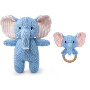 10" Crochet Bear Stuffed Animal with Rattle, Pure Cotton Soft Crochet Doll Plush Toy for Newborn, Handmade Baby Shower Gift & First Birthday Gift in Kuwait