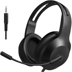 Wired Headset with Microphone for Laptop PC – Over-Ear Headphones with Stereo Sound & Noise-Cancelling Mic, 3.5mm Plug Comfortable Headset for Work, Online Classes, Gaming, and Music Listening in Saudi Arabia
