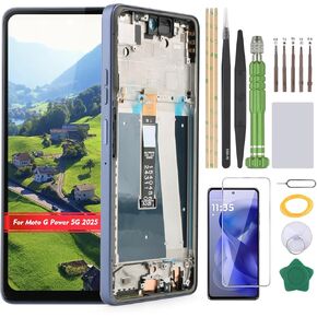 استبدال شاشة لهاتف Motorola Moto G Power 5G 2025 XT2515v XT2515-1XT2515-2 شاشة LCD لهاتف Moto G Power 5G 2025 Incell مجموعة رقمية لشاشة تعمل باللمس (أسود مع إطار) in Kuwait