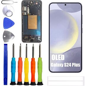 شاشة OLED [مع إطار] [مع وظيفة بصمة الإصبع] متوافقة مع Samsung Galaxy S24 Plus [6.7 بوصة] SM-S926W، SM-S926N شاشة LCD تعمل باللمس مع مجموعة إصلاح in Kuwait