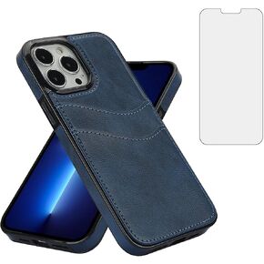 حافظة هاتف Asuwish لهاتف iPhone 13 Pro Max 2021 مقاس 6.7 بوصة مع غطاء واقي شاشة وفتحة رفيعة لحامل البطاقة وملحقات الهاتف المحمول iPhone13promax 5G i Phone13Max Plus iPhone13 ProMax النساء والرجال الأزرق in Kuwait