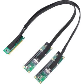 محول Vikye PCIe 4.0 X16 إلى SFF 8654 X2، كابل موسع سبليت Gen4، التوصيل والتشغيل للوحات الأم للكمبيوتر in Kuwait