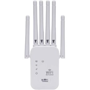 WiFi Range Extender & Signal Booster – Dual Band Wireless Repeater with Ethernet Port, Extends Coverage Up to 1200 Sq Ft, Fast Setup for Home & Office in Kuwait