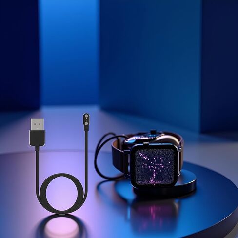 قطعتان باللون الأسود متوافقان مع ساعة Da Fit الذكية، والكابل، وشاحن USB بديل بطول 3.3 قدم، وسلك مناسب جدًا للساعة الذكية لكابلات وشواحن Da App وملحقات شاحن مغناطيسي in Saudi Arabia