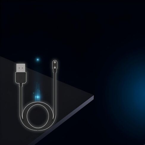 قطعتان باللون الأسود متوافقان مع ساعة Da Fit الذكية، والكابل، وشاحن USB بديل بطول 3.3 قدم، وسلك مناسب جدًا للساعة الذكية لكابلات وشواحن Da App وملحقات شاحن مغناطيسي in Saudi Arabia