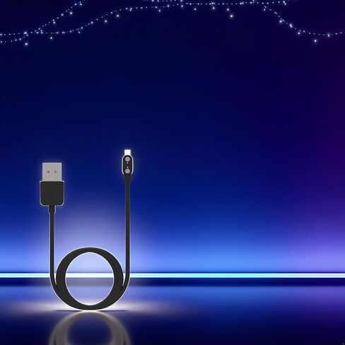 قطعتان باللون الأسود متوافقان مع ساعة Da Fit الذكية، والكابل، وشاحن USB بديل بطول 3.3 قدم، وسلك مناسب جدًا للساعة الذكية لكابلات وشواحن Da App وملحقات شاحن مغناطيسي in Saudi Arabia
