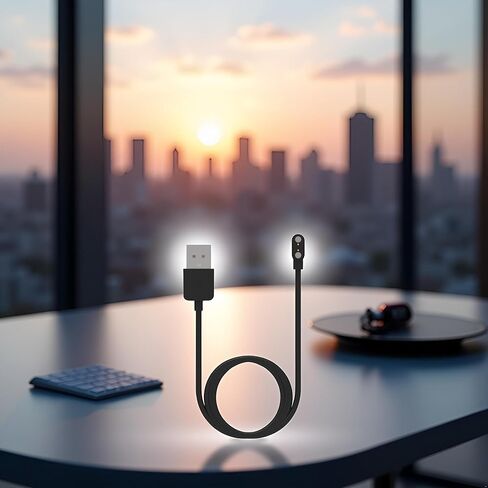 قطعتان باللون الأسود متوافقان مع ساعة Da Fit الذكية، والكابل، وشاحن USB بديل بطول 3.3 قدم، وسلك مناسب جدًا للساعة الذكية لكابلات وشواحن Da App وملحقات شاحن مغناطيسي in Saudi Arabia