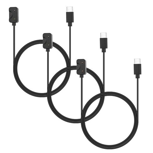 3 قطع كابل شحن USB C لهاتف Samsung Galaxy Fit 3، 53 سم / 20.9 بوصة ABS مغناطيسي للساعة الذكية سلك بديل لشاحن Galaxy Fit 3 لتتبع اللياقة البدنية SM-R390 (أسود) in Saudi Arabia