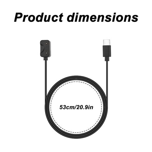 3 قطع كابل شحن USB C لهاتف Samsung Galaxy Fit 3، 53 سم / 20.9 بوصة ABS مغناطيسي للساعة الذكية سلك بديل لشاحن Galaxy Fit 3 لتتبع اللياقة البدنية SM-R390 (أسود) in Saudi Arabia