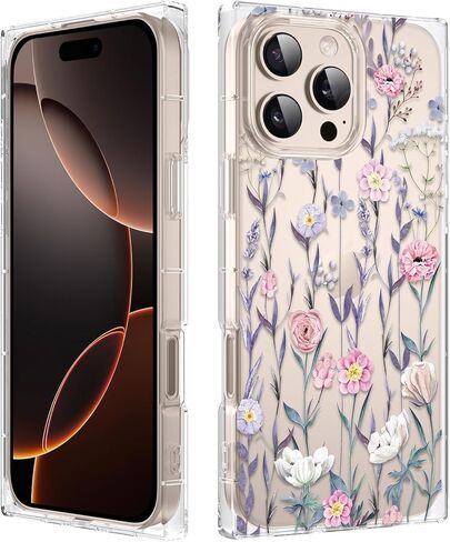 Jmltech لهاتف iPhone 15 Plus حافظة لطيفة للنساء من السيليكون الشفاف ذات حافة مستطيلة وقلوب مطبوعة وقلوب شفافة مضادة للصدمات لهاتف iPhone 15 Plus وiPhone 14 Plus in Kuwait