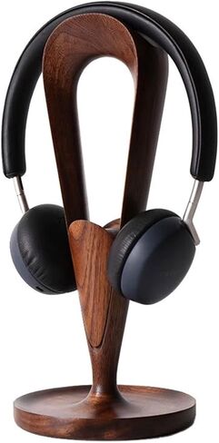 Headphone Stand Hanging Headphone Stand, Walnut Headphone Stand Desktop Headphone Stand, Supports Dual Headphone Suspension, Suitable for PC Games, Office Headphone Stand in Saudi Arabia