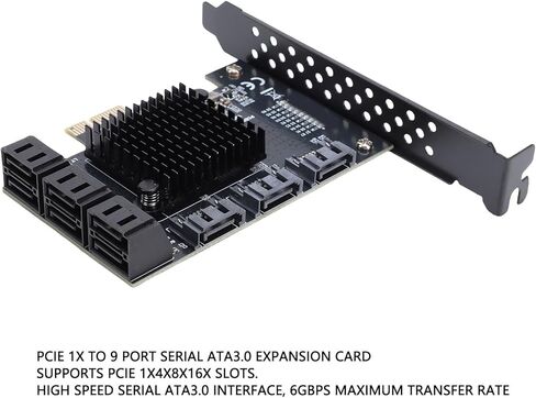 SUNGOOYUE Serial ATA3.0 Adapter Card with 9 Port Interfaces, Versatile System Support for Various PCIE Slots in Kuwait