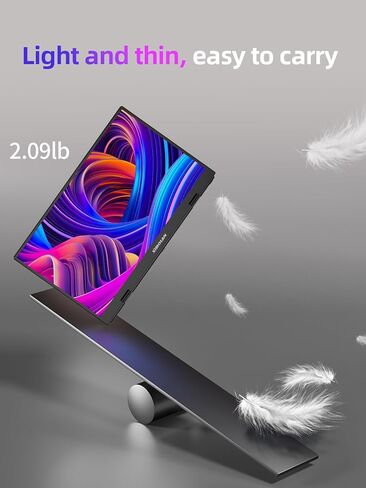 شاشة محمولة، شاشة مقاس 15.6 بوصة، دقة Full HD 1080 بكسل، لوحة IPS، سطوع 300 شمعة في المتر المربع، معدل تحديث 60 هرتز، USB-C/HDMI، التوصيل والتشغيل، حامل قابل لضبط الارتفاع، الألعاب والسفر in Kuwait