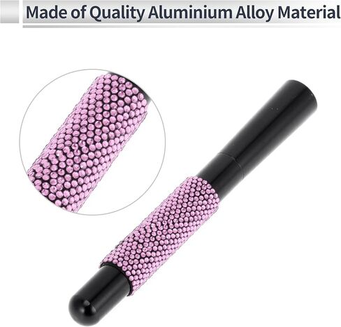 1 Set Universal Car Signal Antenna 4.72" Bling Rhinestone Polished Finish Antenna for Decoration Aluminum Alloy Material Pink in Kuwait