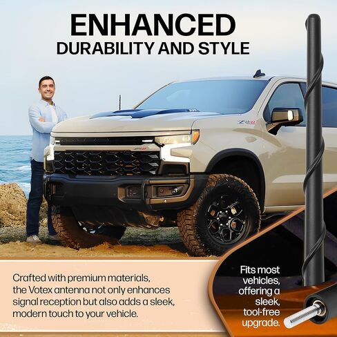 Votex 8 Inch Antenna fits Nissan Frontier (1998-2021) Short Rubber Antenna - USA Threading - Carwash Proof - Internal Copper Coil in Saudi Arabia