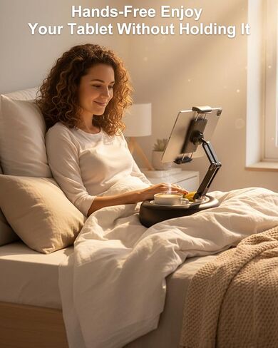 حامل وسادة الكمبيوتر اللوحي Koalsels للأريكة والسرير والحضن والأرائك وحامل وسادة Kindle مع وعاء للوجبات الخفيفة بقاعدة قابلة للفصل، متوافق مع Kindle وiPad mini وAir وPro وGalaxy Tab و4-12.9 بوصة in Kuwait