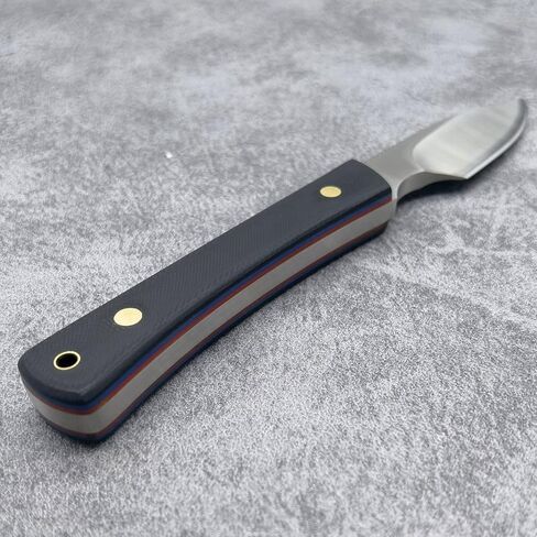 EDC Fixed Blade Knife, Full Tang 7Cr13Mov Steel Blade, G10 Handle, Leather Sheath, for Hunting, Outdoor Survival, Camping, Fishing (Silver Blade Red Blue Black G10 Handle) in Saudi Arabia