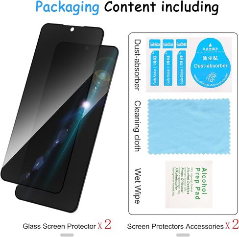 2 Pack Privacy Screen Protector for Samsung Galaxy S22 Plus/S22+|Anti-Spy Tempered Glass, Anti-Scratch, 9H Hardness & Easy Installation in Saudi Arabia